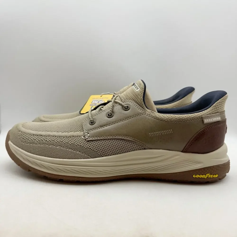 SKECHERS Mens Meroe - Alden Slip On Boat Shoes US 13 WW Taupe Tan Sneakers NWT